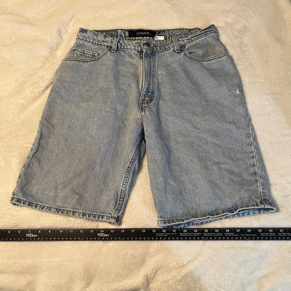 Vintage Levi's SilverTab Bermuda Shorts Mens 34 Blue Denim Loose Fit 12in 90s